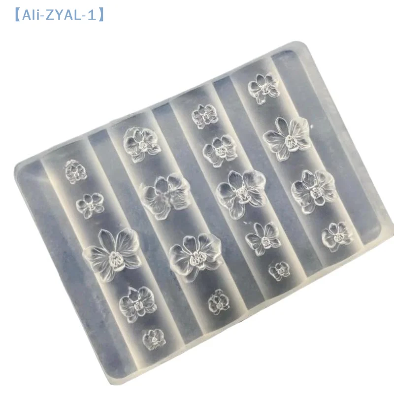 【ZYAL-1】3D Phalaenopsis Bloem Siliconen Nail Mold DIY Zoete Vlinder Orchidee Bloem Ontwerp Manicure Carving Nail Art Mold Gereedschap