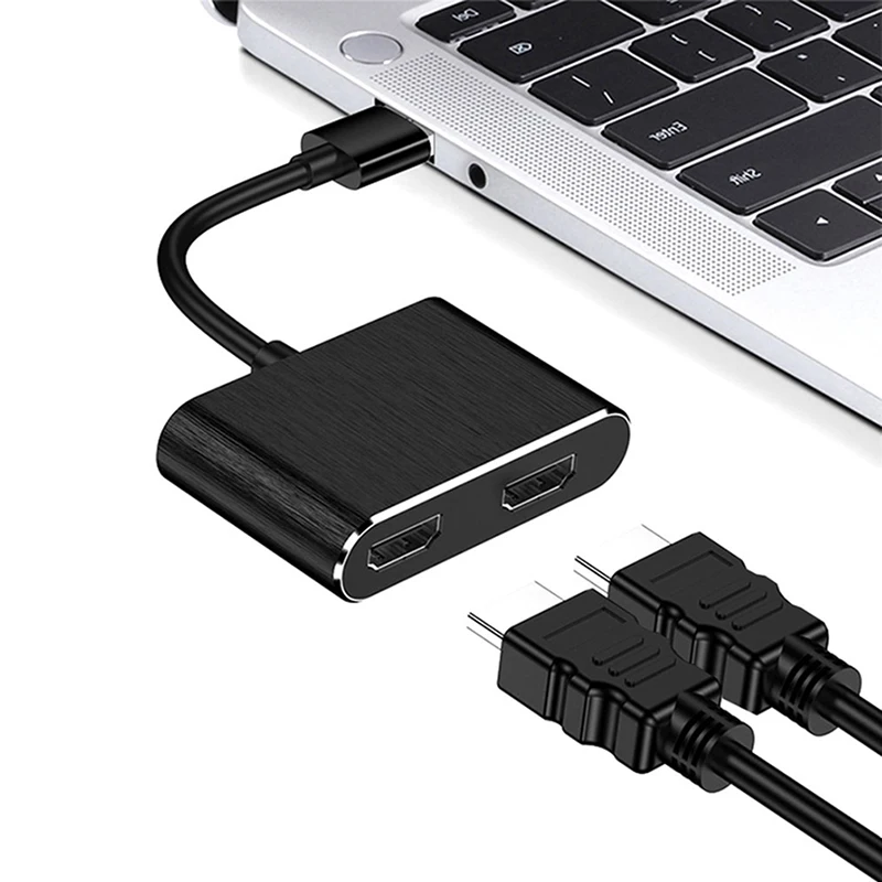 USB 3.0 para Dual HD Video Converter Adapter, Dock Station, Hub Compatível com Windows 7, 8, 10, 11, Mac, PC, Laptop, HDTV, Monitor