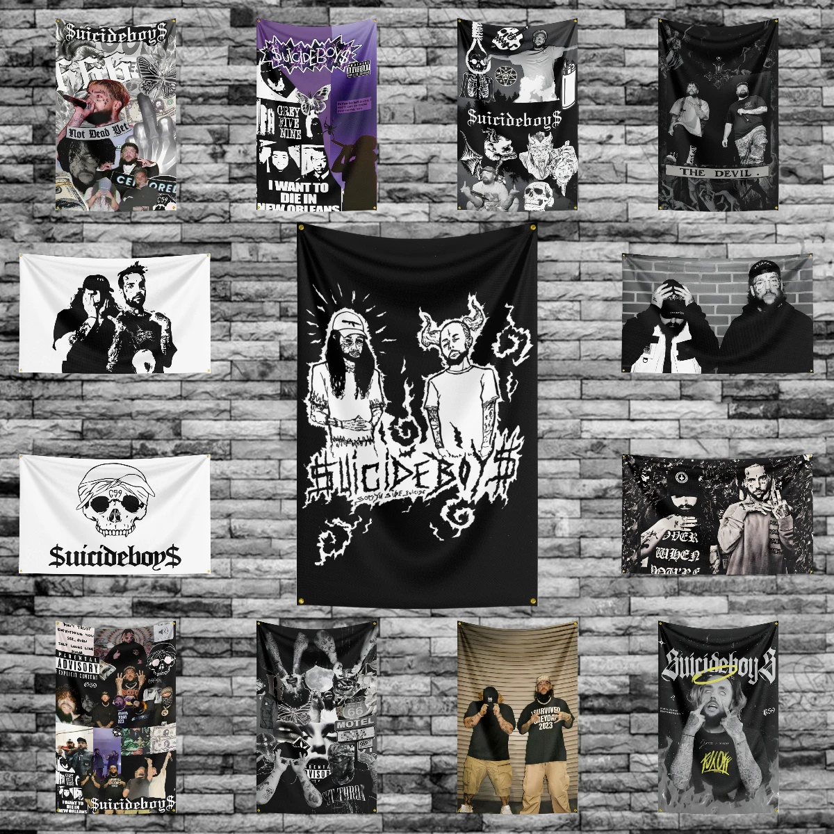 60x90cm Rap singer-Suicideboys-Flag Poliestrowy baner z nadrukiem cyfrowym do dekoracji ścian garażu na zewnątrz