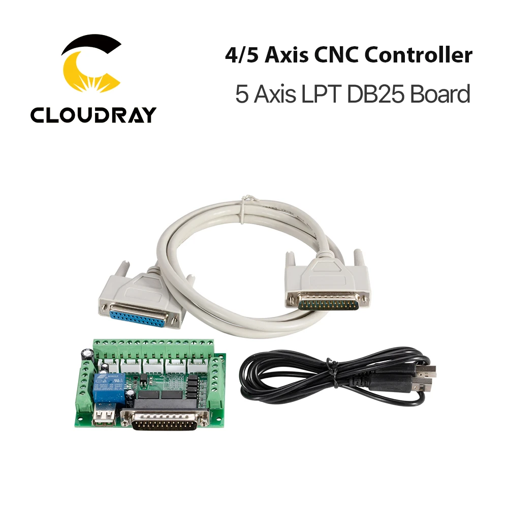 Cloudray CNC Controller Board 4 Axis USB Board/ 5 Axis LPT DB25 Board for Laser Milling Machine