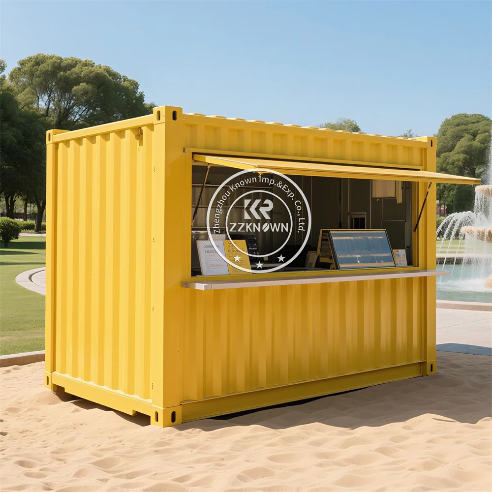 

Prefabricated Container Store Shop Modular Coffee Kiosk Street Restaurant Container Fully Equipped Outdoor Coffee Container Bar
