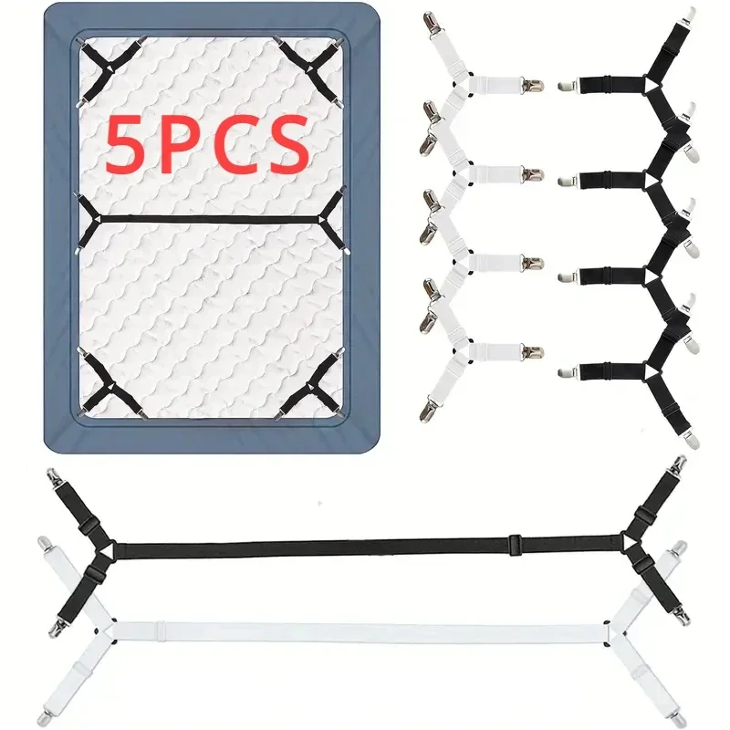 5 szt. Regulowane do łóżka uchwyt na prześcieradła z dopasowane prześcieradło klipsem z elastycznym klips do poślizgu kocem i kołdrą organizują gadżety