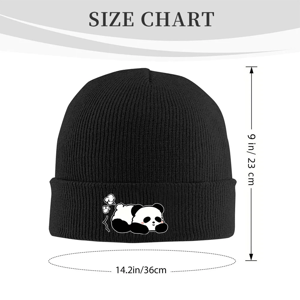 Lying Panda Graphic Knit Beanie for Men Women Warm Stretchy Daily Winter Hat
