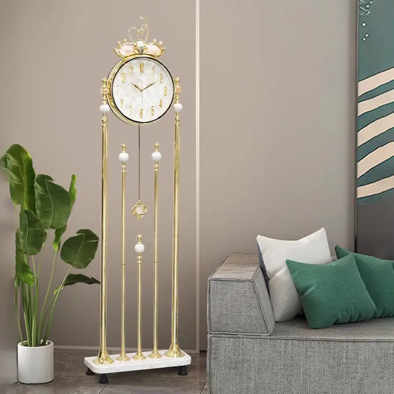 #Floor clock Living room Home vertical clock Modern creative villa Silent shell decoration Silent clock