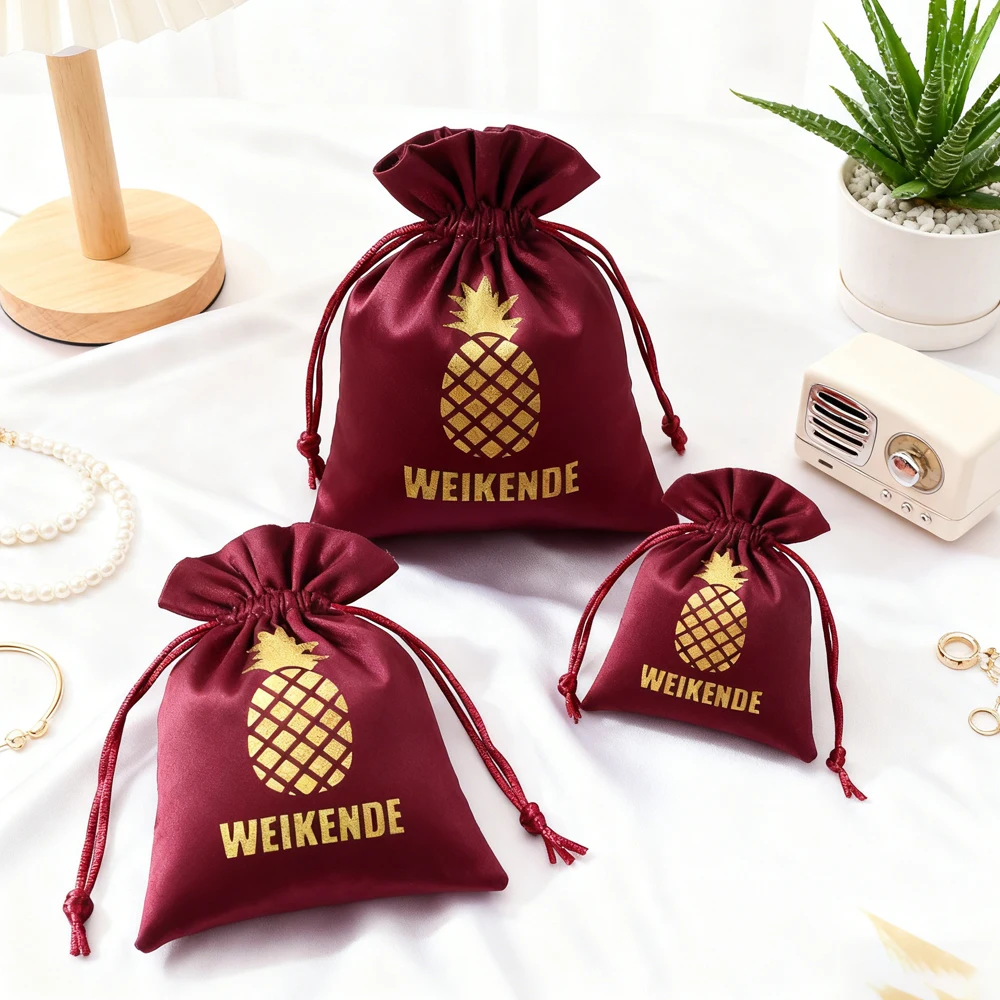 

50 упаковок бордовых бархатных фланелевых ювелирных изделий, подарочная упаковка, сумка на шнурке, мягкие дорожные часы, серьги, кольца, браслет, мешки для хранения пыли