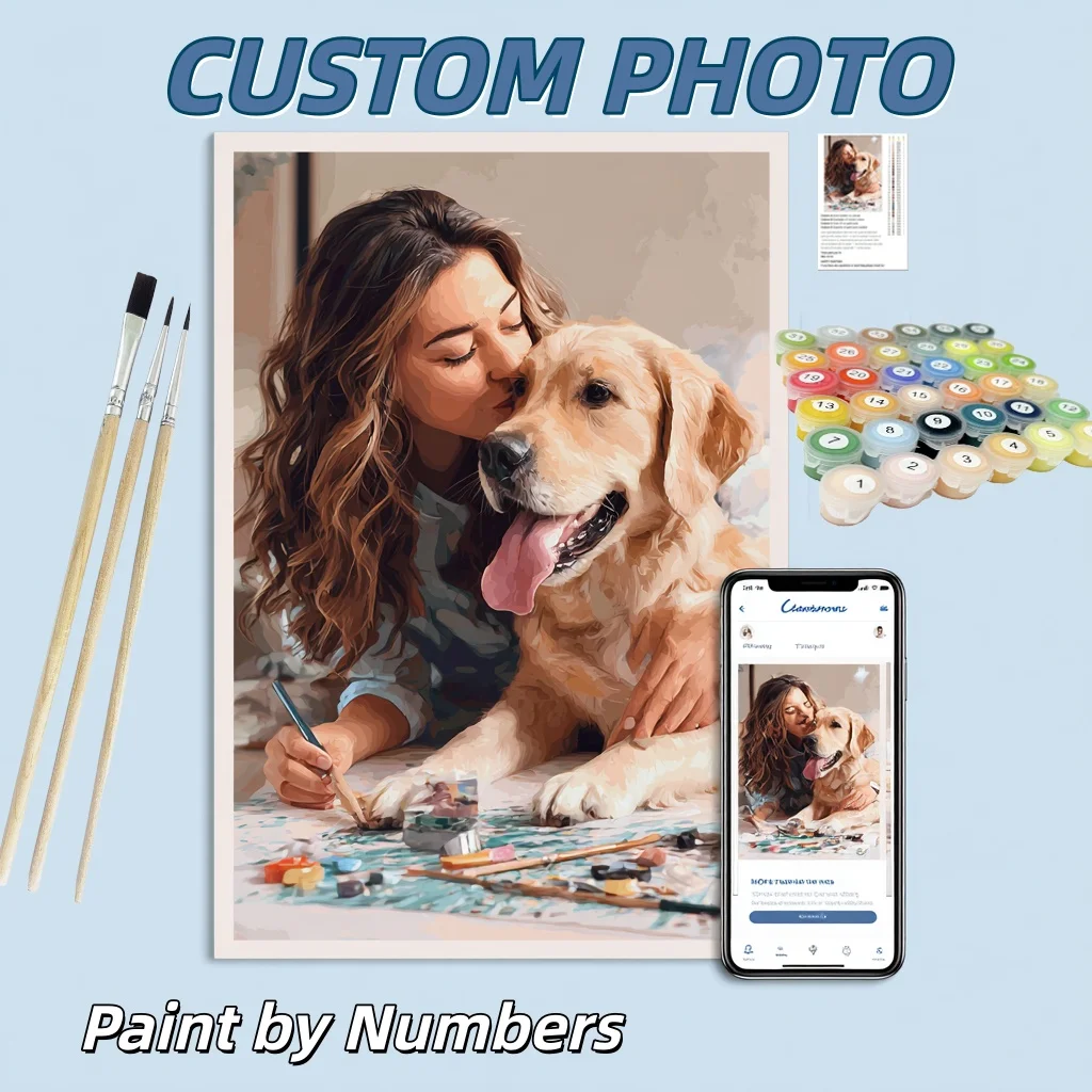 

Индивидуальная фотография Diy Картина на холсте Картина по номерам Индивидуальная картина «сделай сам» Рисунок Раскраска по номерам Металлический каркас для взрослых