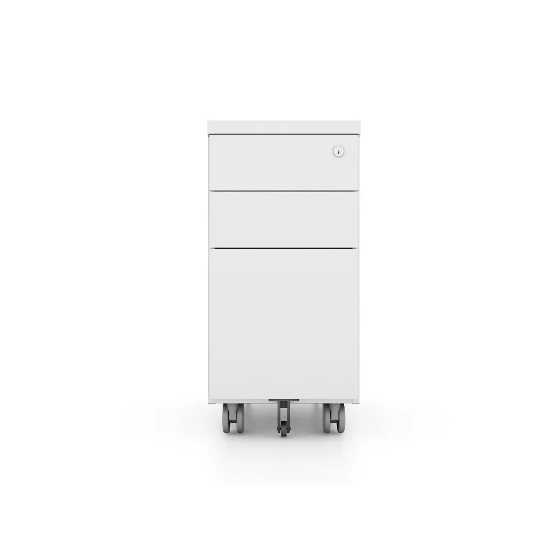 

Lockable 3-Drawer Metal Mobile Pedestal Cabinet with Office File Storage Steel Mobile Document Cabinet