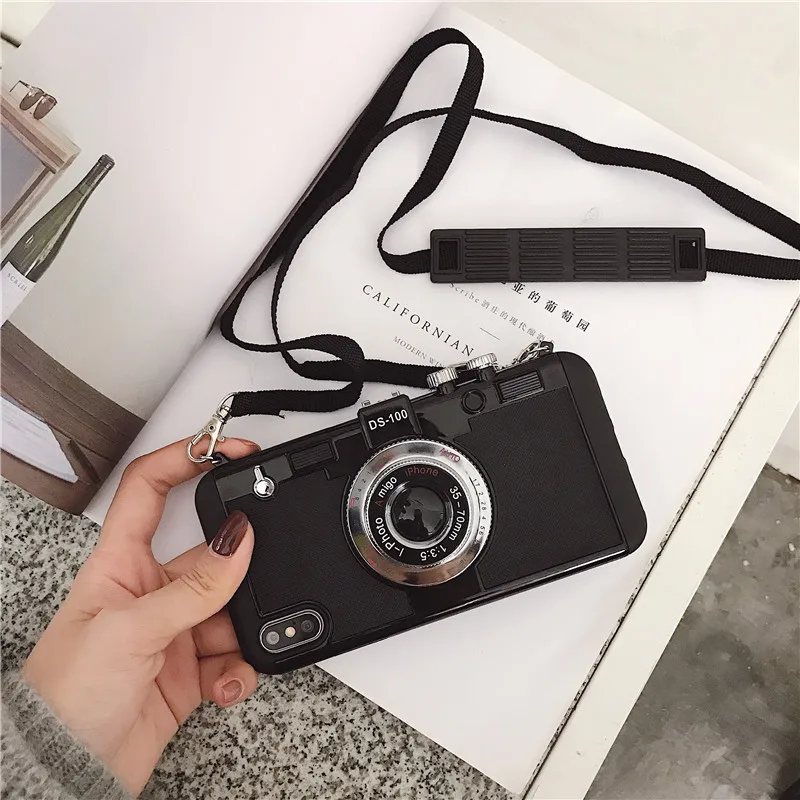 

Creative retro camera suitable for iPhone 15 crossbody strap 14 promax minimalist 13 12 prom 11 xsmax xr 8plus protection cover