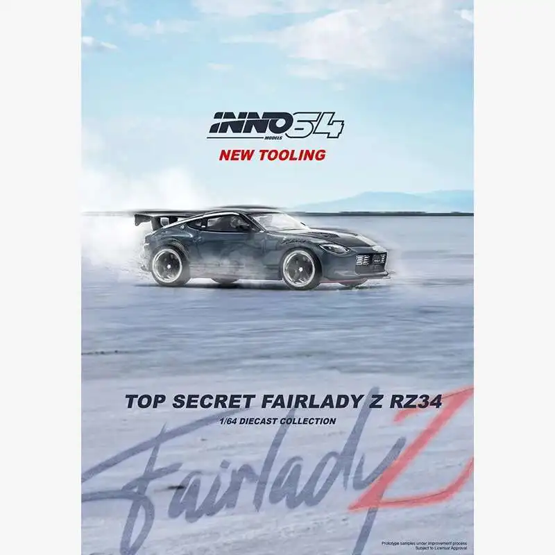 

PreSale INNO 1:64 TOP SECRET FAIRLADY Z RX34 Stealth Gray Diecast Diorama Car Model Collection Miniature Toys