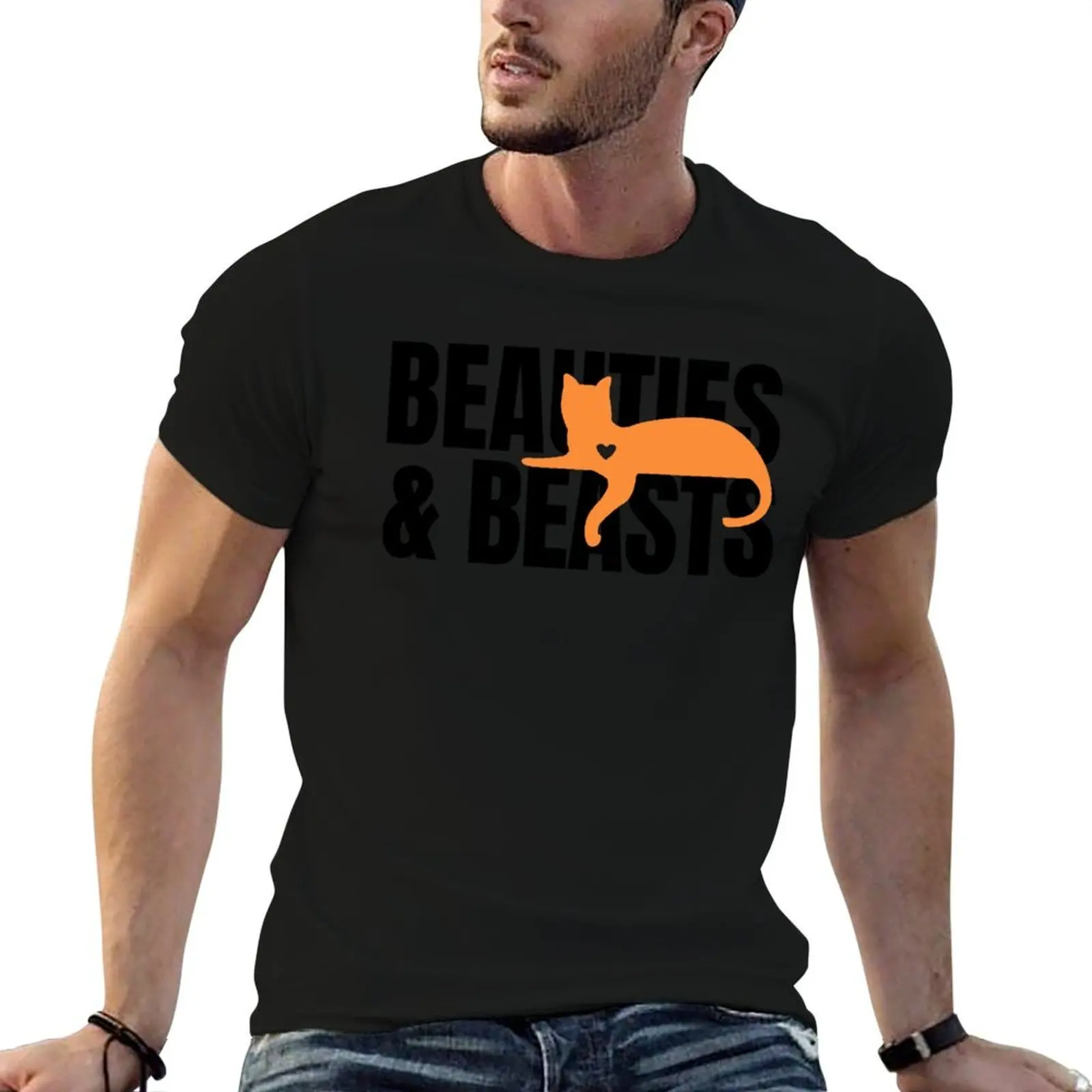 Beauties Cat T-Shirt vintage anime shirt topping men tshirt