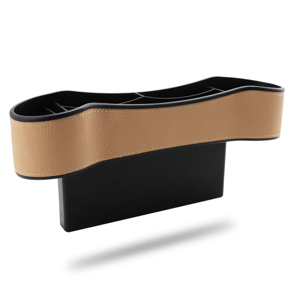 Beige Car Seat Case Practical Storage Box for Phone Drink Money Tidy Vehicle Interior Space Saver Car Storage Box