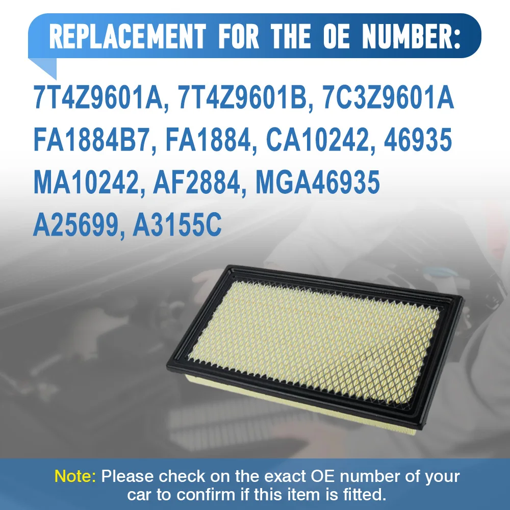 

7T4Z9601A For Ford Edge Explorer L4 2.3L 2020 2021 2022 2023 Car Engine Air Filter Replacement 7T4Z9601B FA1884B7 FA1884