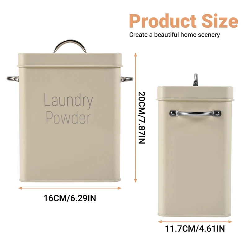 A08M-Beautiful Powder Laundry Powder Boxes Storage With Scoop