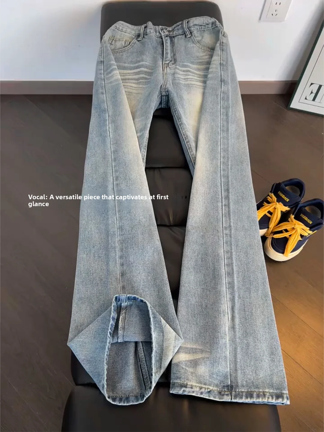 

Мужские джинсы Blue Waed Knife с прямыми штанинами, весенне-осенние, модные, в стиле Cleanfit, американские, повседневные, в стиле High Street