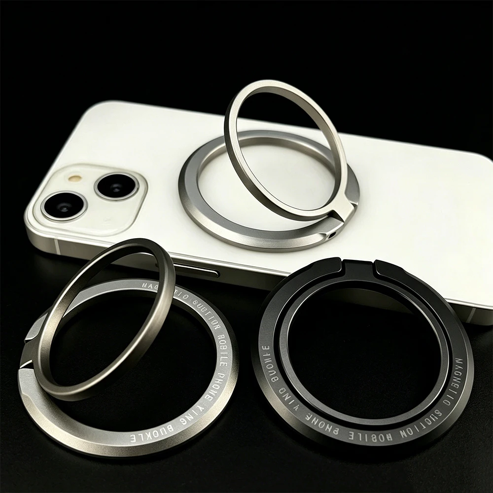 Magnetic Ring IPhone Holder For MagSafe Portable Mobile Phone Magnet Foldable Bracket Removable Grip Stand for iPhone Support view 5