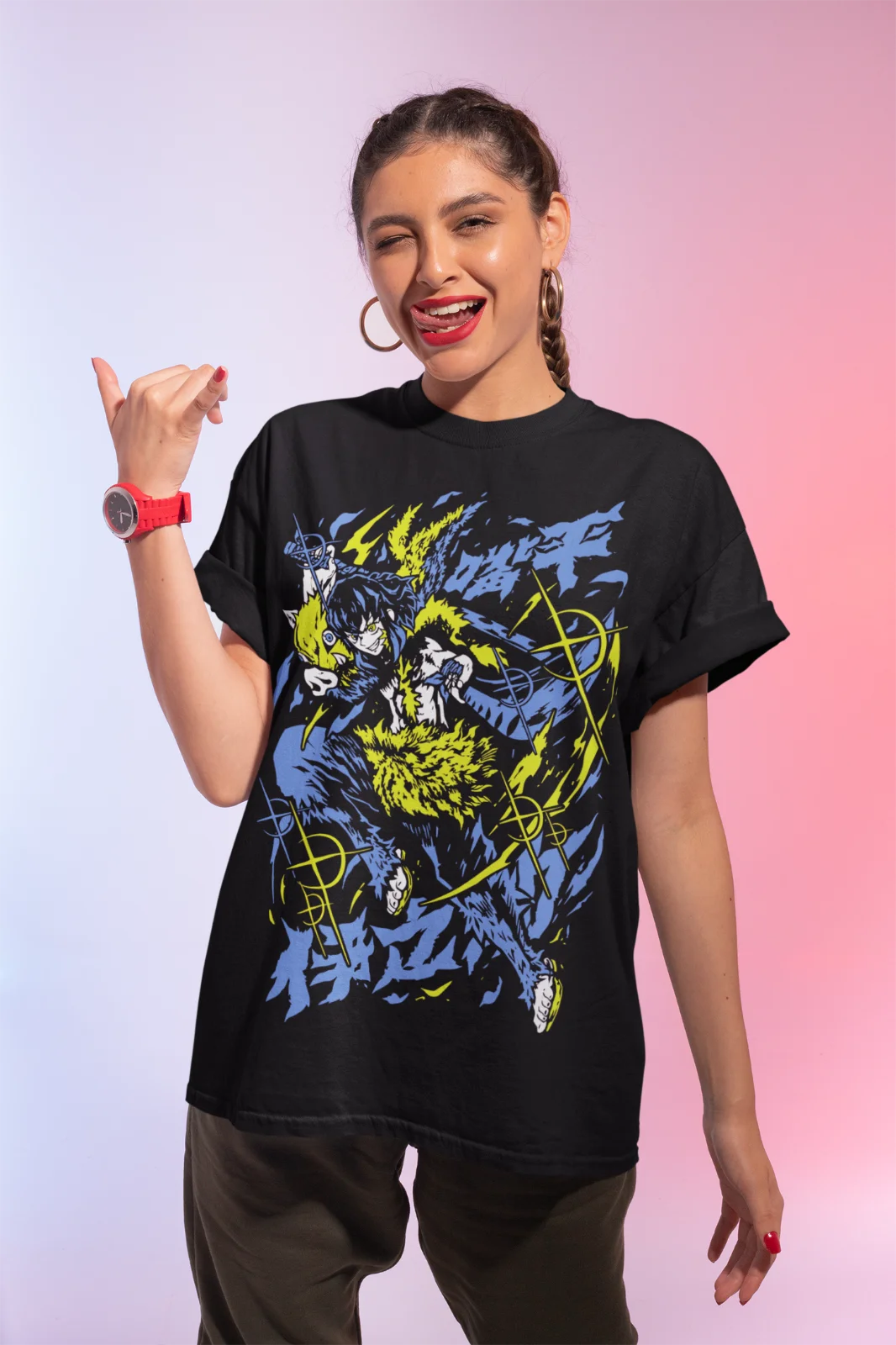 Inosuke Demon Slayer Kimetsu Manga Strip Anime Unisex Tshirt T-Shirt Soft Tee