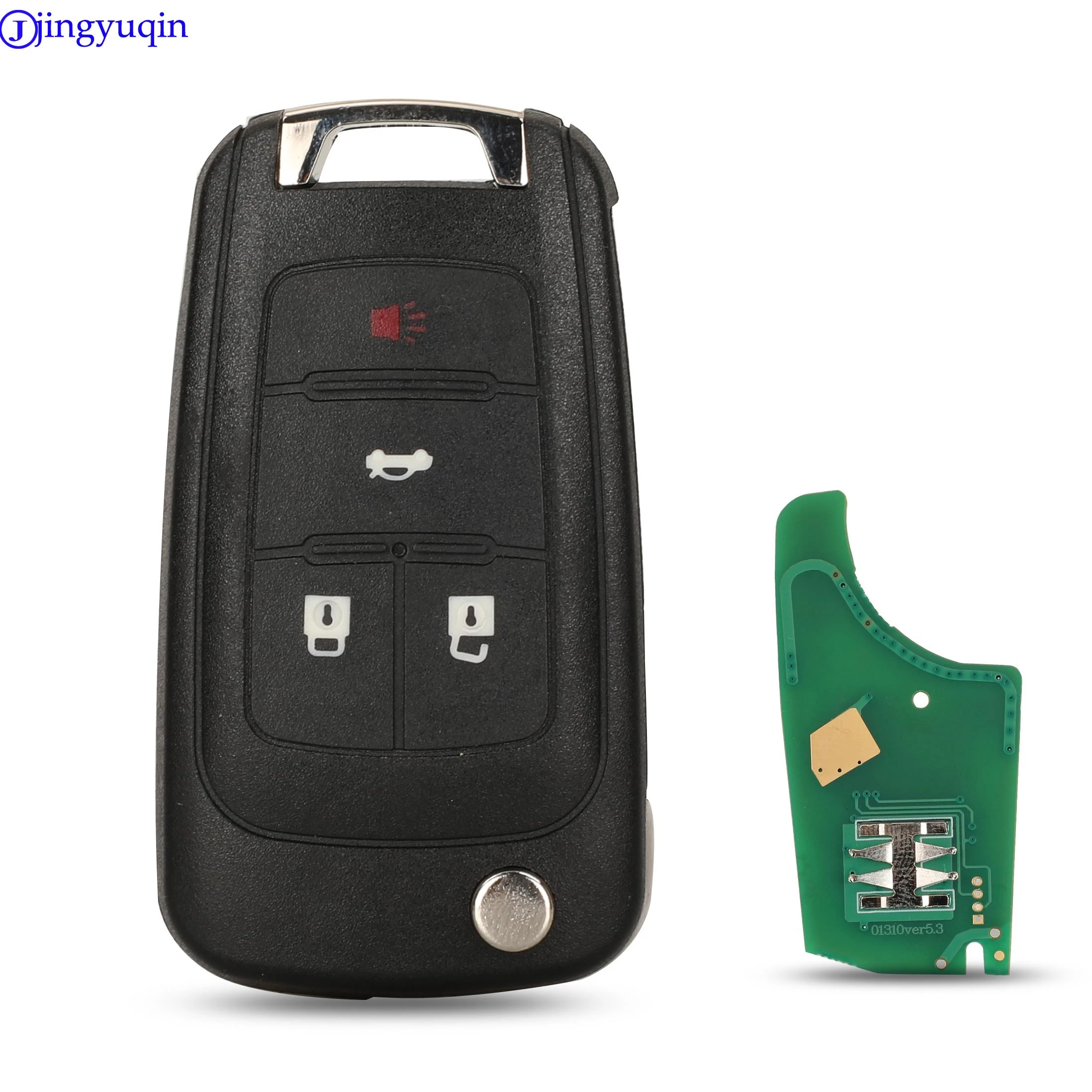 Jingyuqin kunci mobil Remote, kunci mobil Remote untuk Chevrolet Cruze Epica Lova Camaro Impala 433/315MHz ID46 Chip Alarm Fob