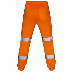 Pantalones de uniforme de trabajo para hombre, pantalones deportivos de seguridad, pantalones reflectantes a rayas, pantalones sueltos para correr, corredores, ropa de trabajo de retales