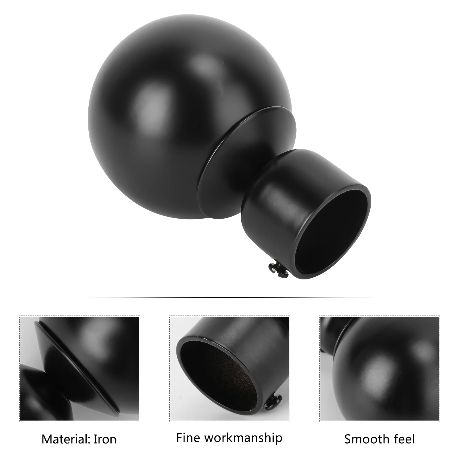 

2 Pcs Curtain Bracket Accessories High Grade Home Decorative Rod Ends Ball Cap Living Bedroom Window Hardware