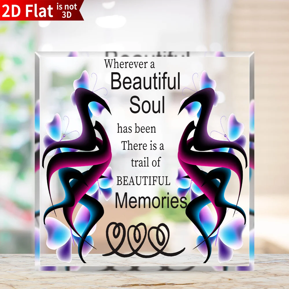 Friendship Gift Acrylic Square Plaque 2D Flat for Soulmate Christmas Birthday
