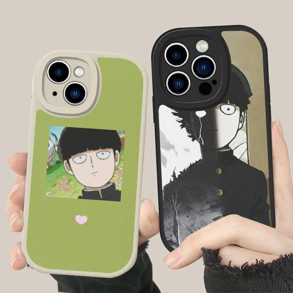 Anime Mob Psycho 100 Phone Case Hard Leather For iPhone 14 13 12 Mini 11 14 Pro Max Xs X Xr 7 8 Plus Fundas