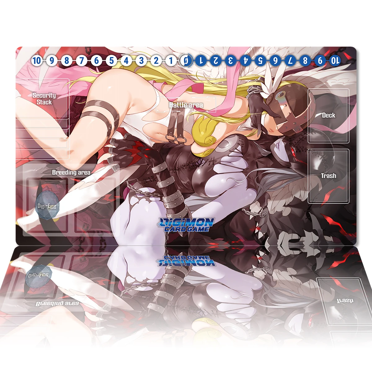 Digimon Playmat Angewomon Lady Devimon TCG CCG Card Game Board Game Mat Anime Mouse Pad Desk Mat Gaming Accessories Zones & Bag