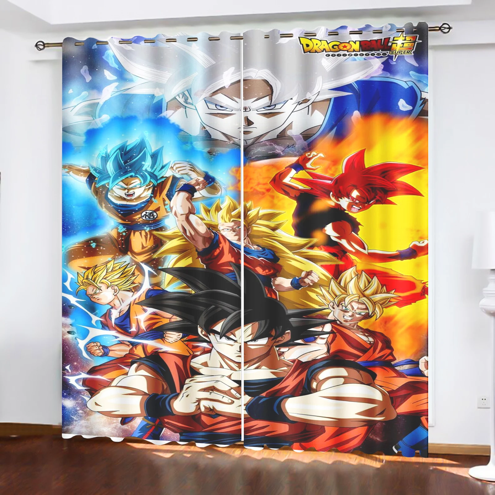 Dragon Ball Anime Curtains For Living Room Bedroom Blackout Drapes 1pc Home Decor Perforated Dustproof 커튼