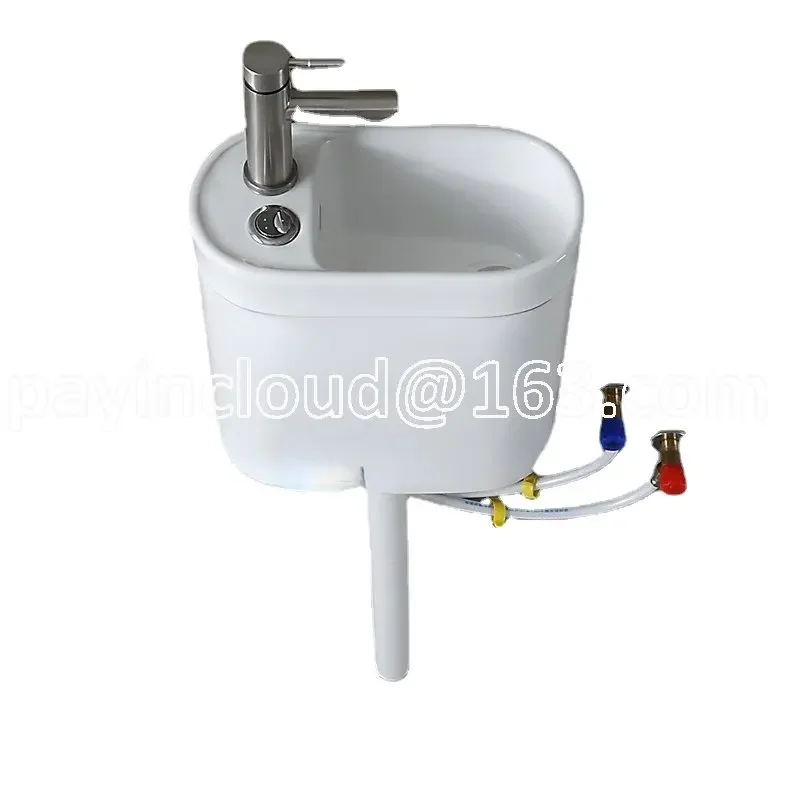 Tanque de Água Integrado de Cerâmica com Torneira de Lavatório Vaso Sanitário Cadeira de Agachamento Cisterna de Descarga