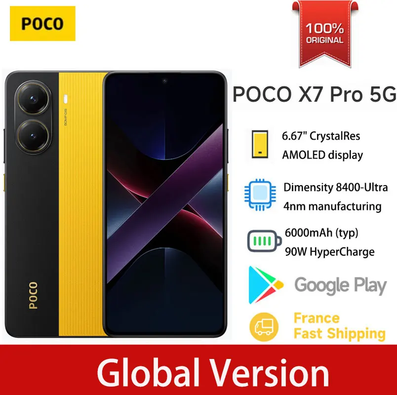 الإصدار العالمي POCO X7 Pro 5G الهاتف الذكي الأبعاد 8400-Ultra 90W 6000mAh بطارية 50MP كاميرا 6.67 "120 هرتز عرض IP68 NFC 5G #1