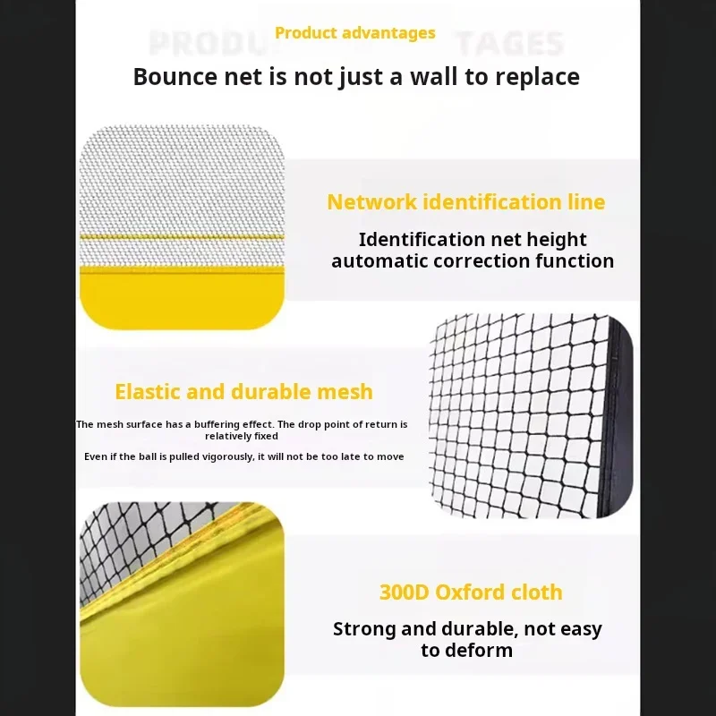 Tennis Training Bounce Net Single Play Tennis Trainer Training Wall Enlarged Mesh High Strength Rebound Stable and Strong