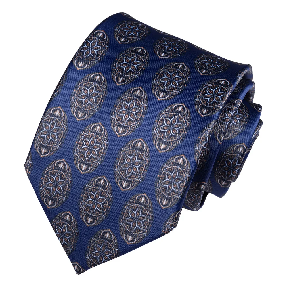 New 8CM Mens Necktie Print Patterns Classic Ties For Man Groom Groomsman Imitation Silk Floral Neckwear Wedding Accessories