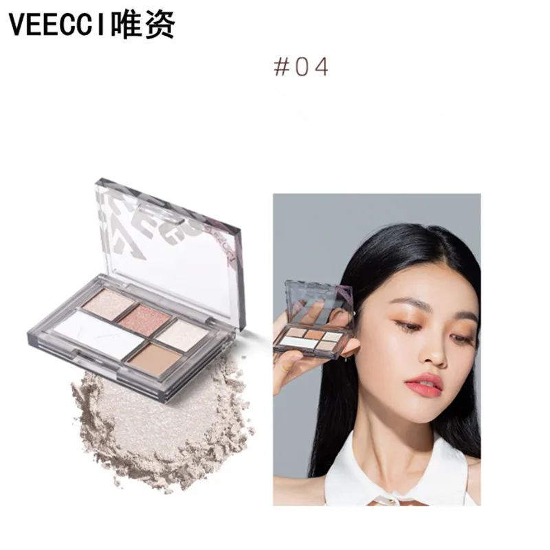 アイシャドウパレット 5個セット Veecci-アイシャドウパレット,真珠のきらめく色,長持ちする,5色
