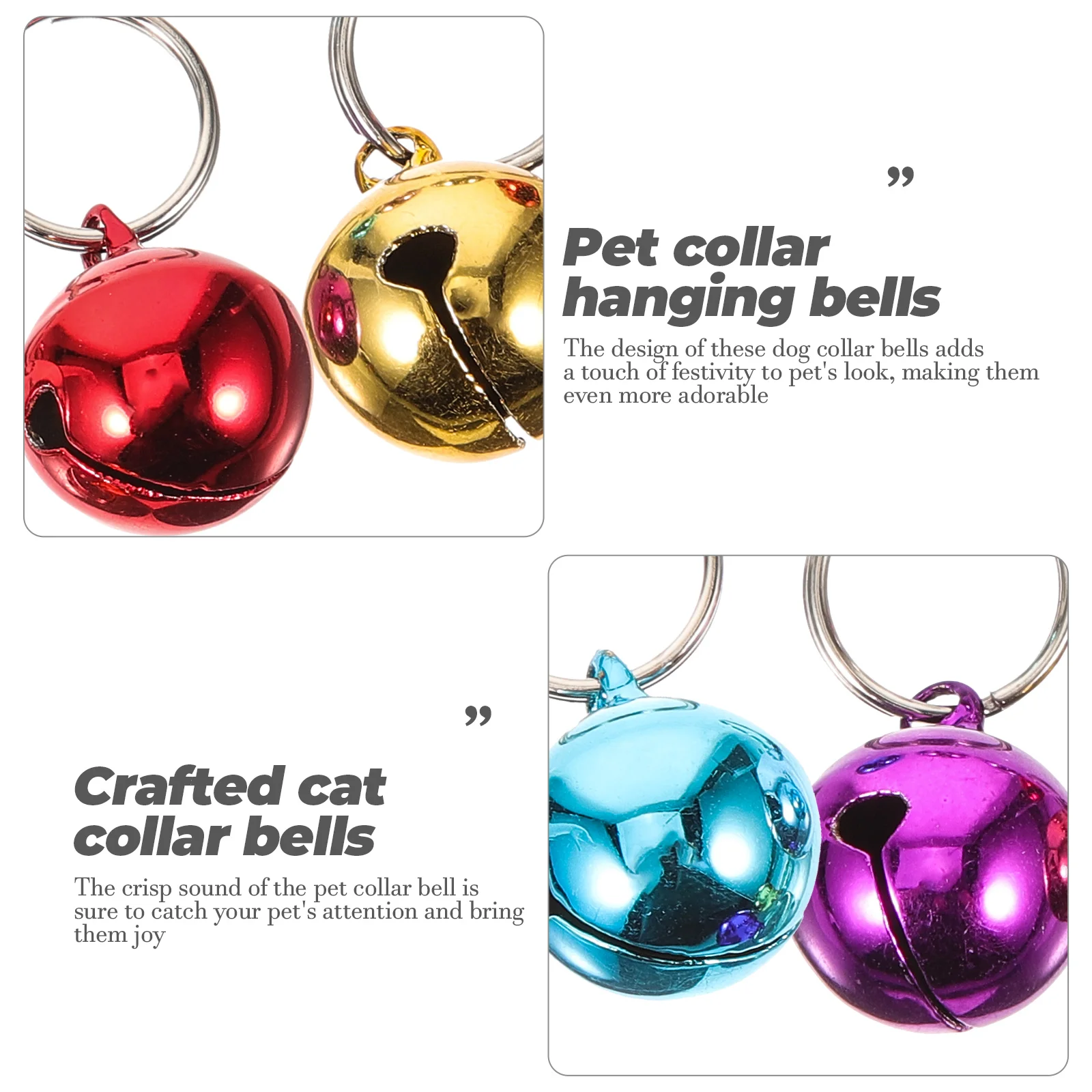 

6Pcs Small Stainless Steel Bells Multi-Function Cat Dog Collar Bells for Pet Hanging Festival Decoration Cat Collar Accessories