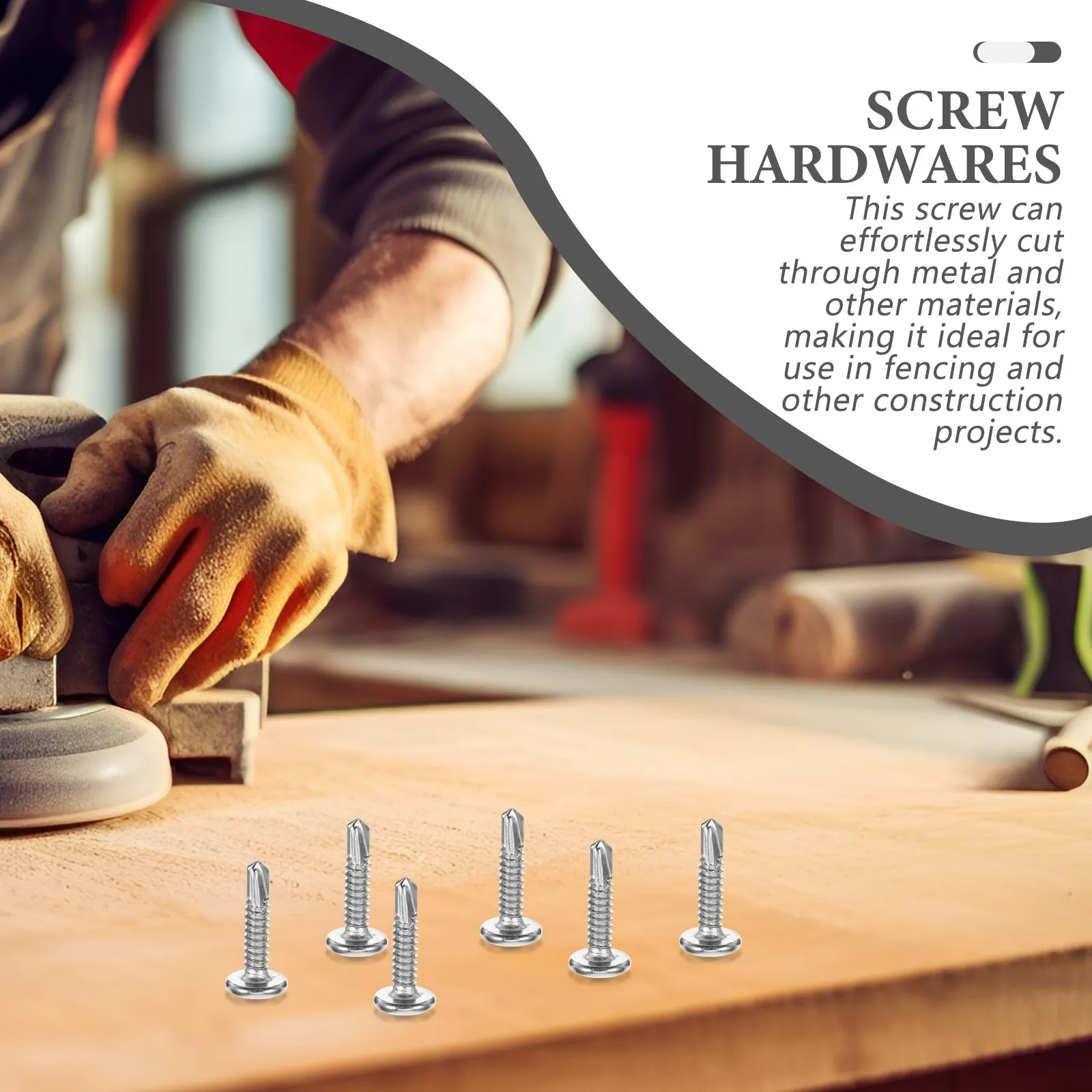 20Pcs Head Stainless Steel Self Drilling Screws Hex Drive Fencing Screws Metal Rods for Gates Outdoor Use