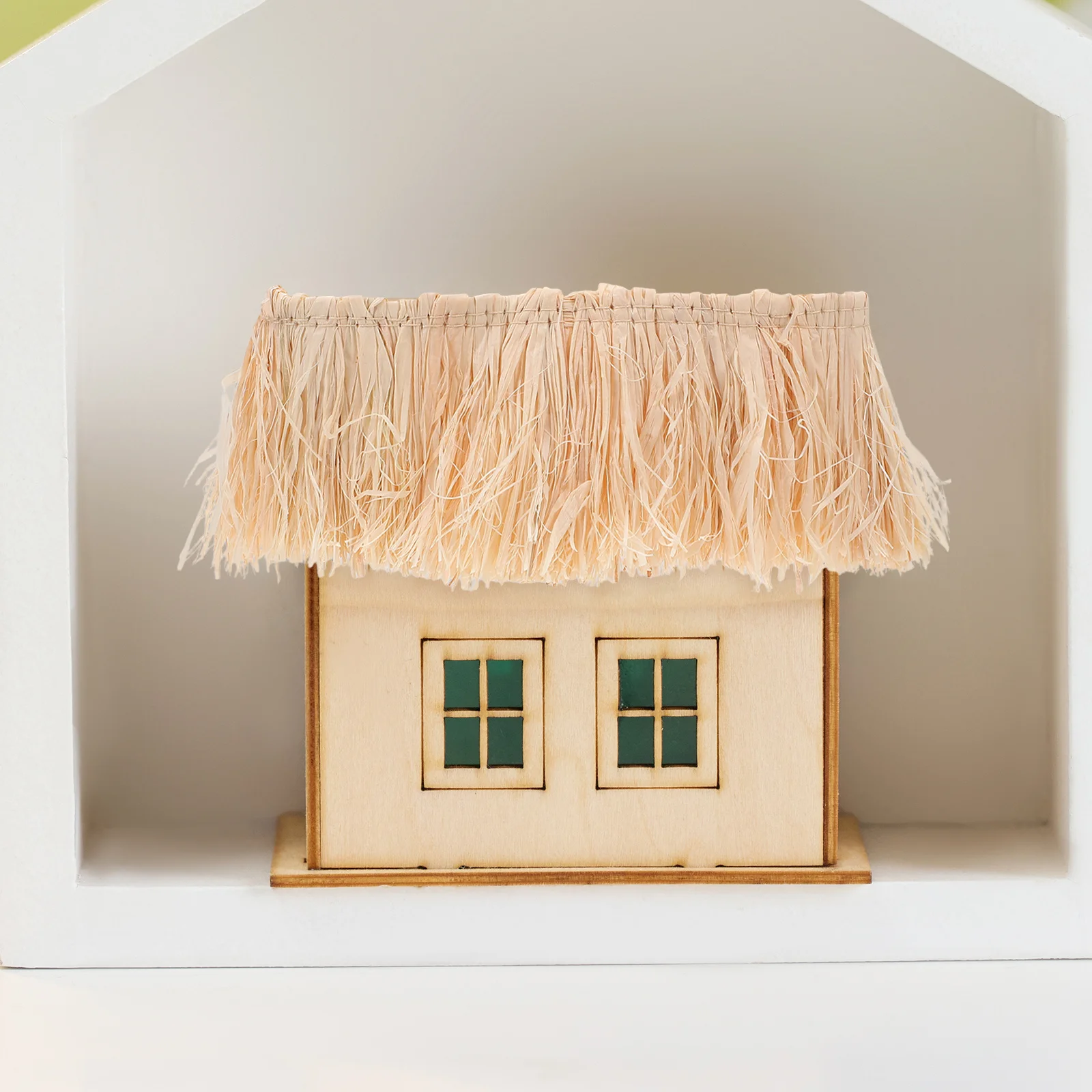 

3Pcs Simulation Artificial Thatch Realistic Faux Straw Roofing Miniature Grass Thatch Roll for Diorama Craft Garden Park Resort