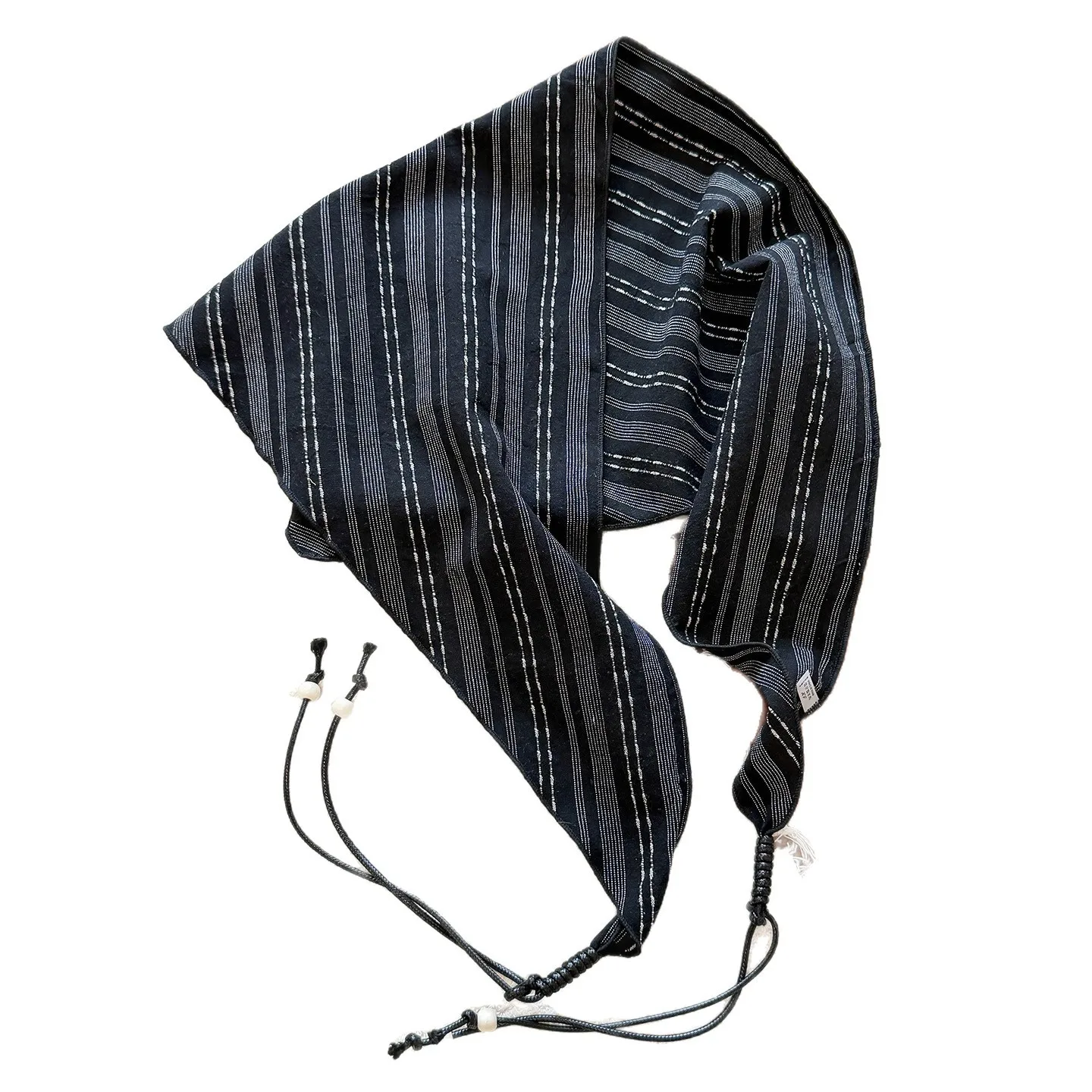 Striped Triangle Pannier Scarf for Women, Pure Cotton Fresh Head Wrap, Korean Ins Style Spring Layering Styling Shrug, Versatile