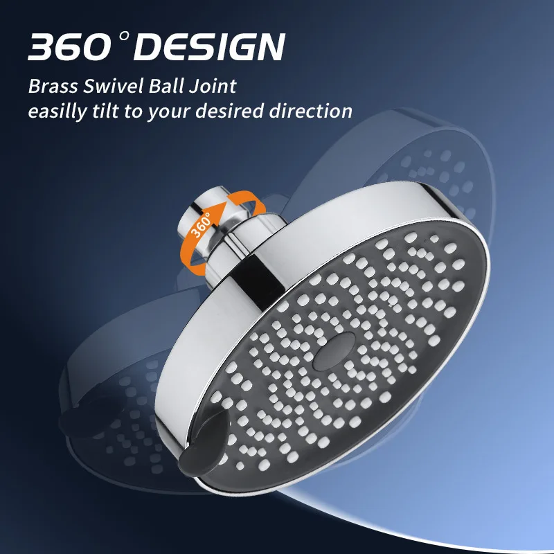 American Modern Style Recessed Flush Mounted Overhead Shower Head 3 Modes Air Injection Pressure Boosted Water Saving
