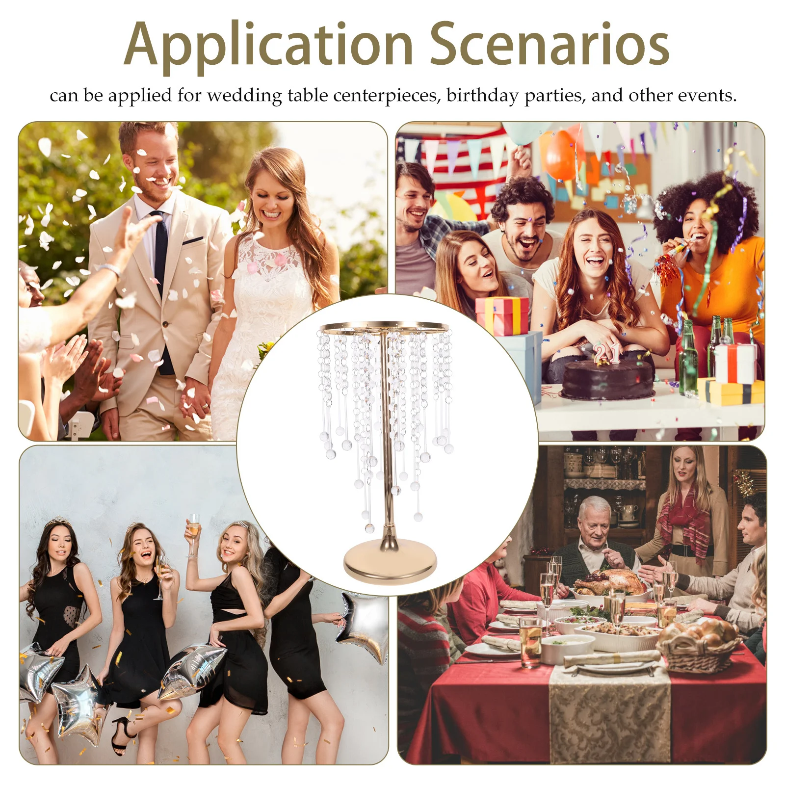 

Crystal Road Initiation Wedding Centerpiece Table Decorations Flower Stand Centerpieces Dining for Metal Vase