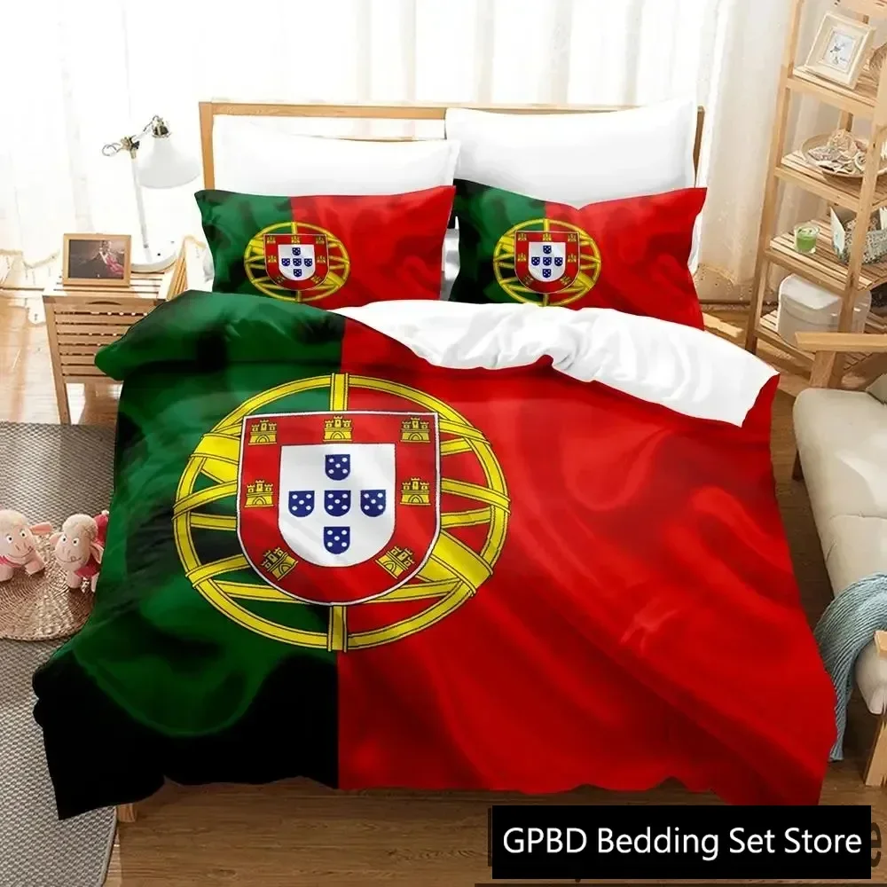 3D Print Portugal Flag Bedding Set Boys Girls Twin Queen King Size Duvet Cover Pillowcase Bed boys Adult Home Textileextile