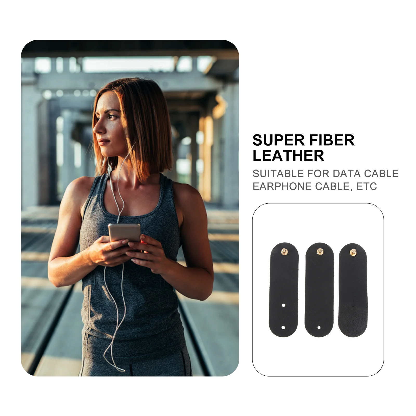 

3 Pcs Wire ganizer Cable Winder USB Holder Earbud Wrapped Black Durable Cord Headphone Manual Long Cable Sorter