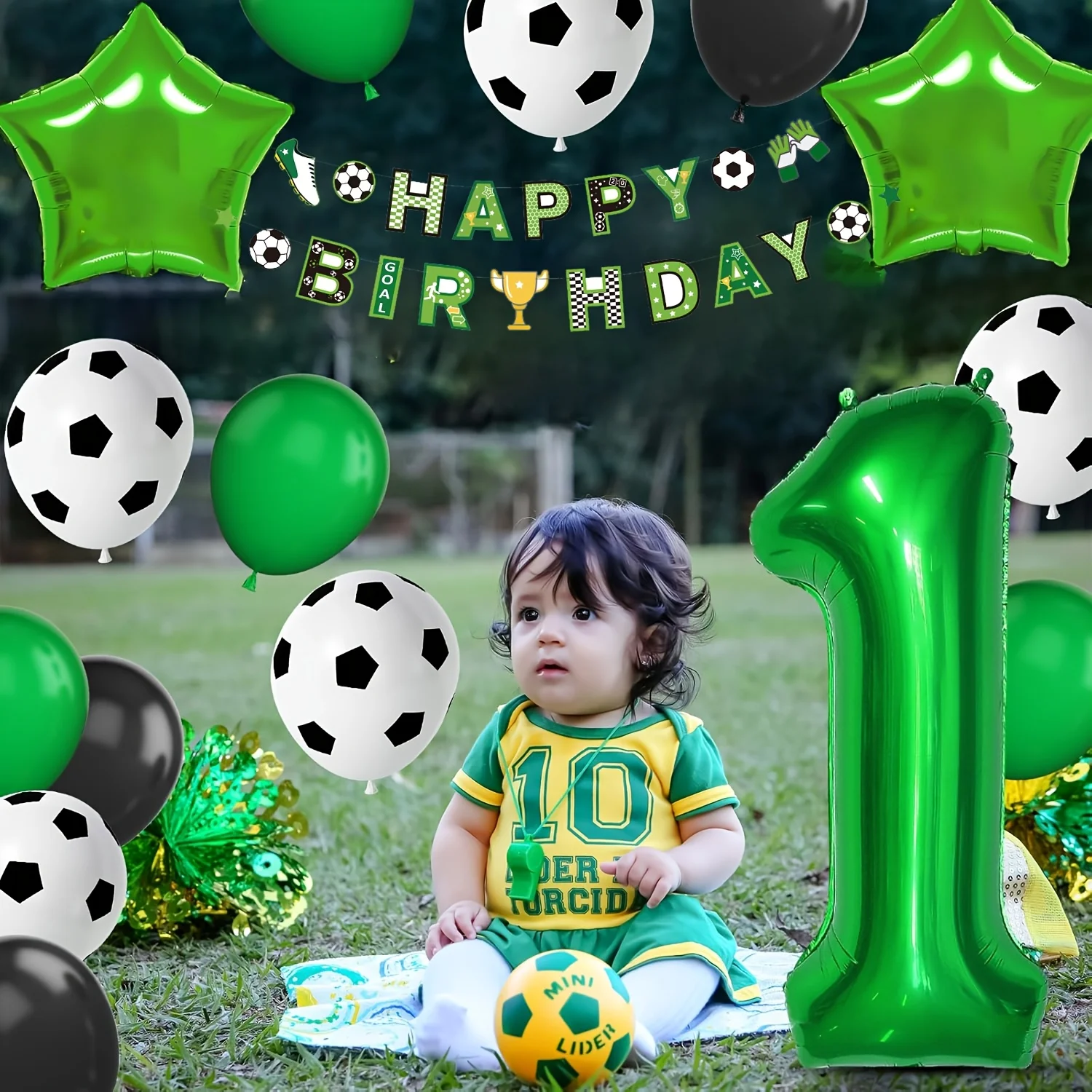 مجموعة واحدة من قوس البالونات تحت عنوان كرة القدم للأولاد وحفلات أعياد الميلاد من الألومنيوم وبالونات كرة القدم للديكور الداخلي والخارجي