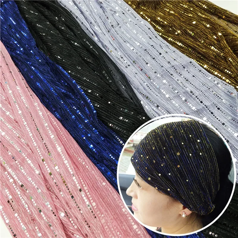 Gold Silver Mesh Crepe Sequin Fabric Scarf Perspective for Dress Cover Cloth Apparel Sewing Diy By Meters Material