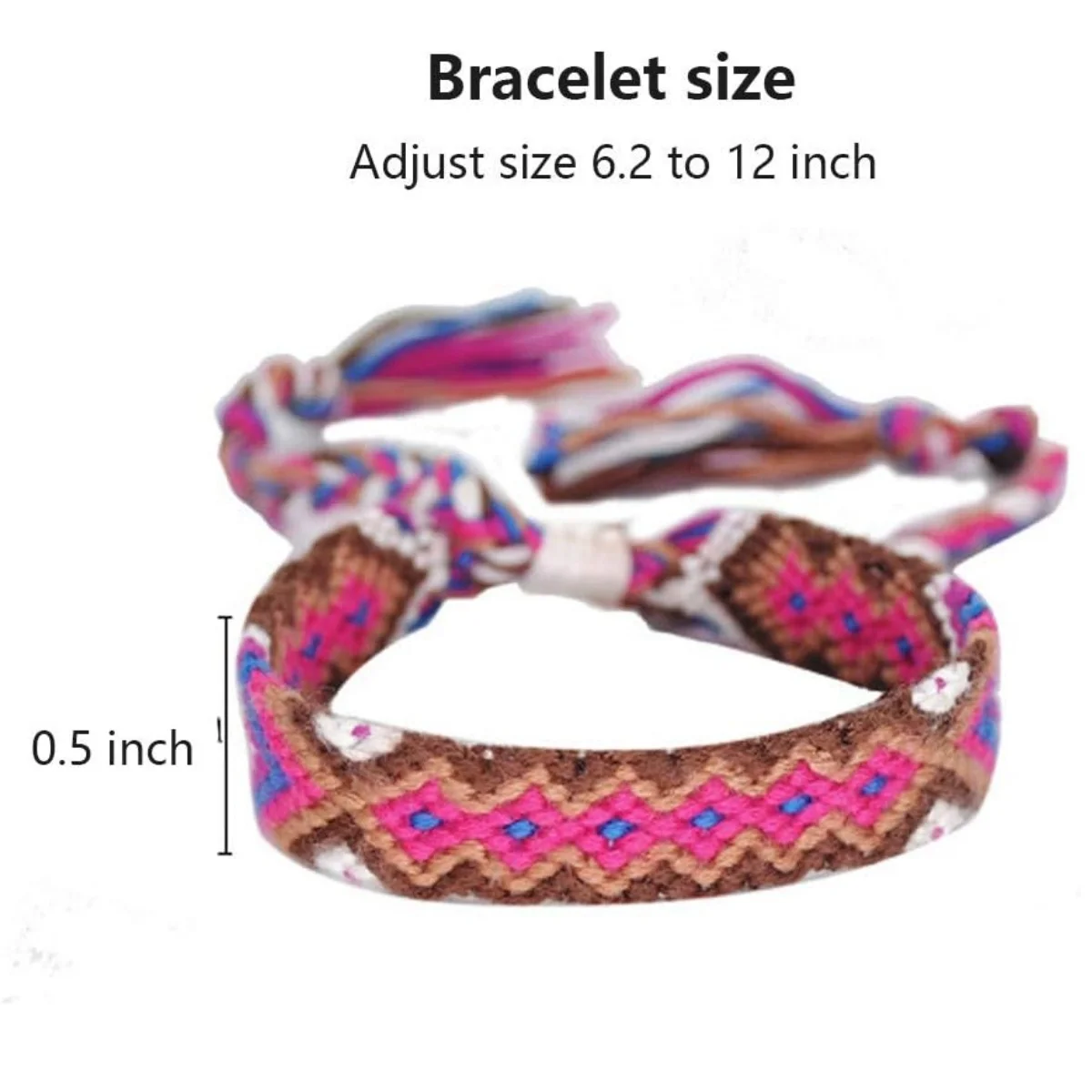 12 pack Nepalese woven friendship bracelet with sliding closure design, suitable for women, girls, and men, adjustable
