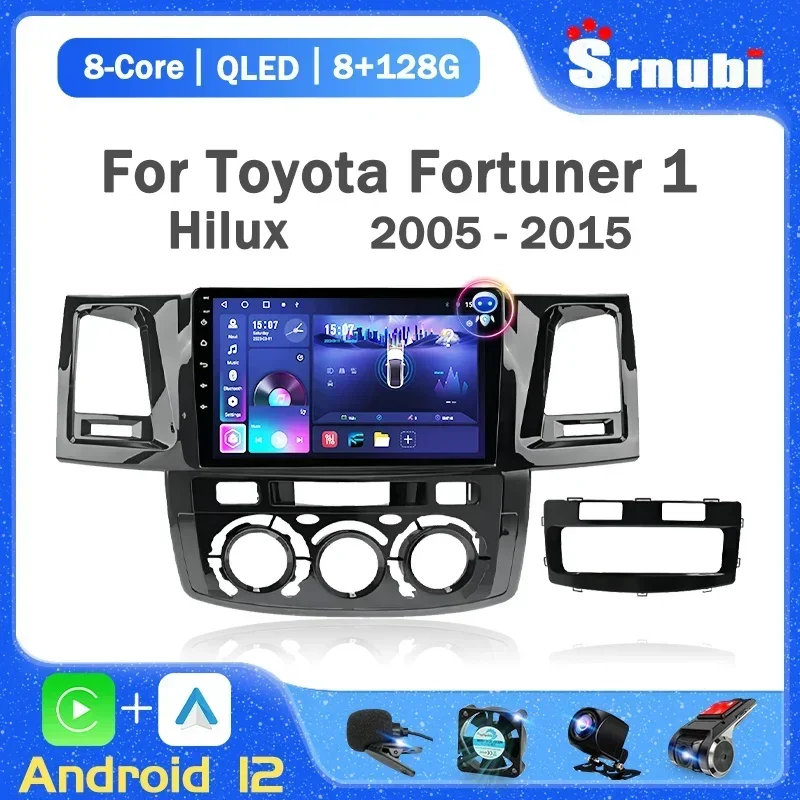 Srnubi 2din Android 12 Auto Radio Voor Toyota Fortuin 1 Hilux Revo Vigo 2005 - 2015 Multimedia Speler Carplay Stereo Rds Gps Dvd