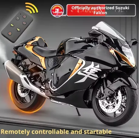 

Large 1:6 Suzuki Hayabusa Super Sport Motorcycle Remote Start Alloy Simulation Sprayable Locomotive Light & Sound Model Ornament