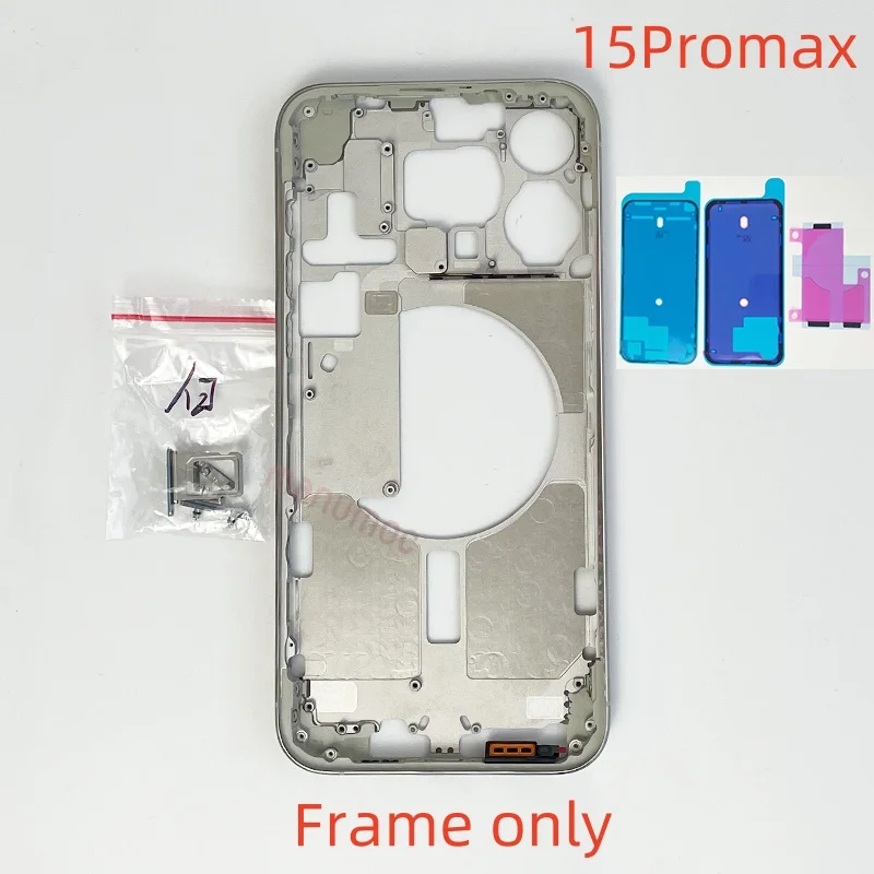 قطع غيار إصلاح الهيكل بزر جانبي للإطار الأوسط لهاتف iPhone 15 Pro Max