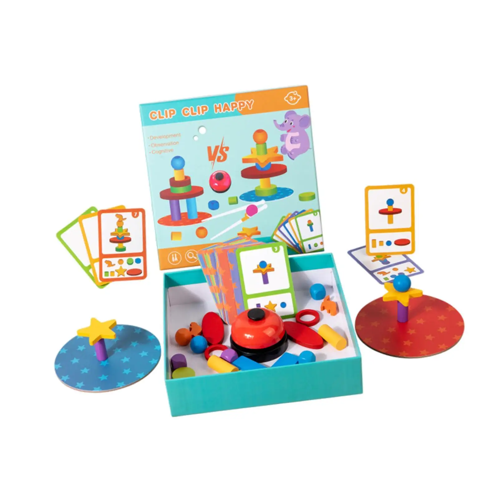 Kids Educational Wooden Blocks Stacking Game with Chopsticks Family Board Game Balance Competition Toy for Children Learning