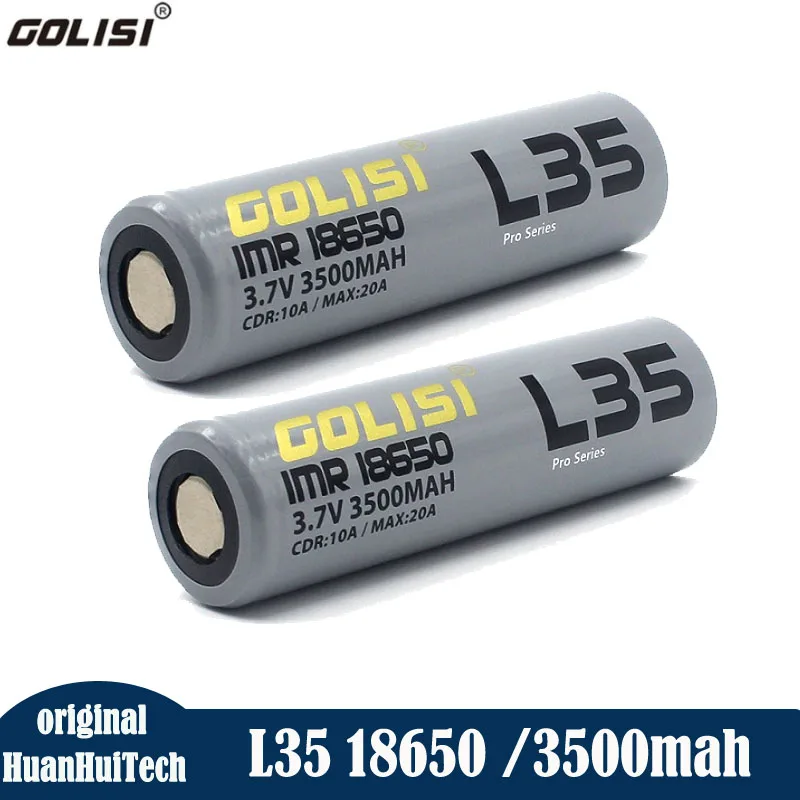 2-10pcs Original Golisi L35 IMR 18650 Rechargable Battery 3500mah Capacity 10A Lithium Li Batteries Bateria 500 Charges