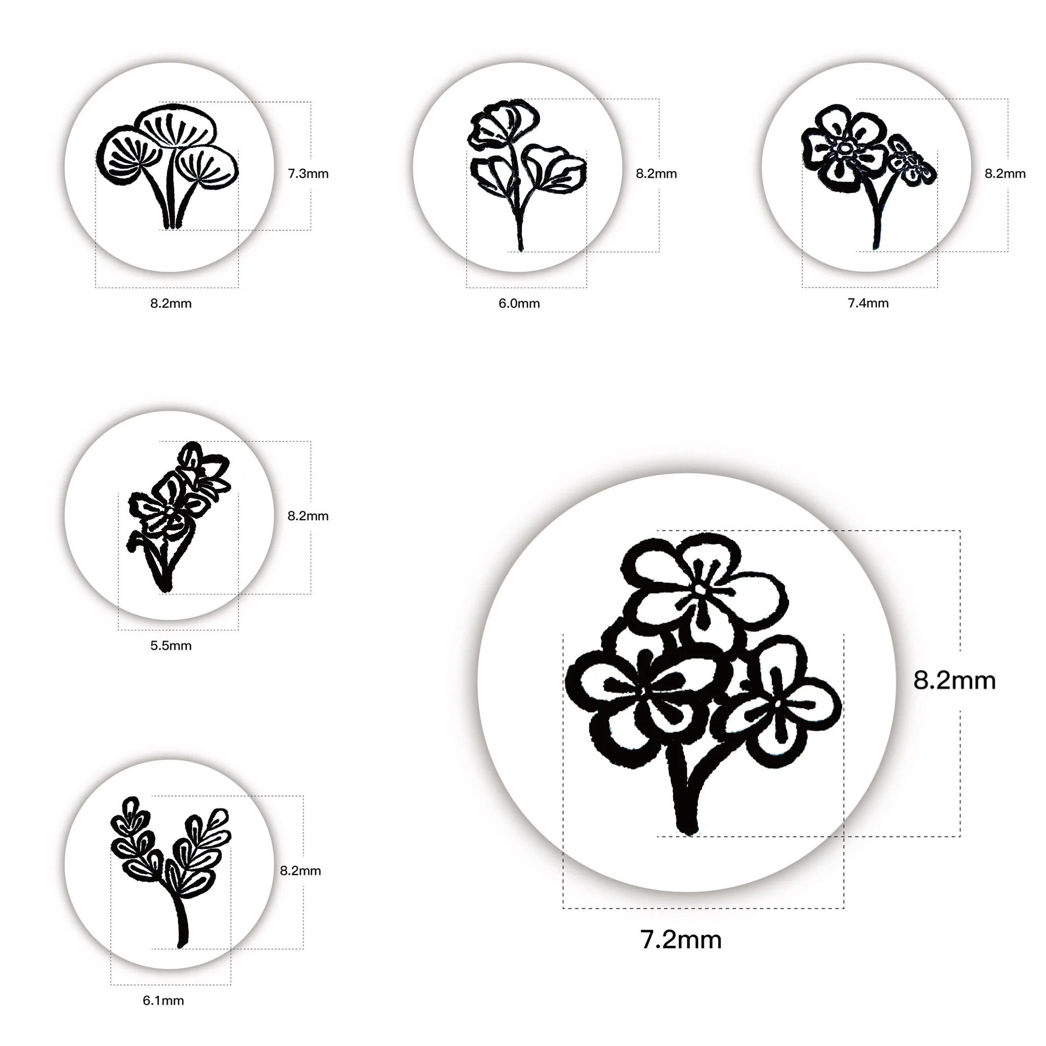 Metal Stamp for Jewelry Making Supplies Flowers and leaves Metal Design Stamp for Metal, Jewelry  (8.2mm)