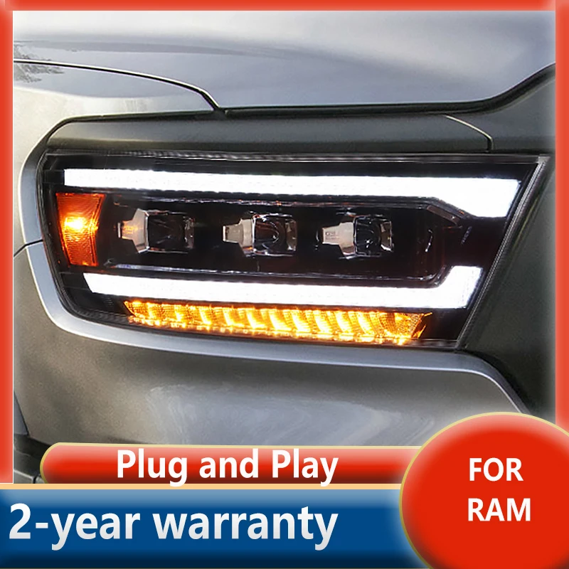 

For Dodge Ram 1500 Head Lamp 2018 2019 Head Lights Led Fog Lights DRL Daytime Running Lights Tuning Car Accessories